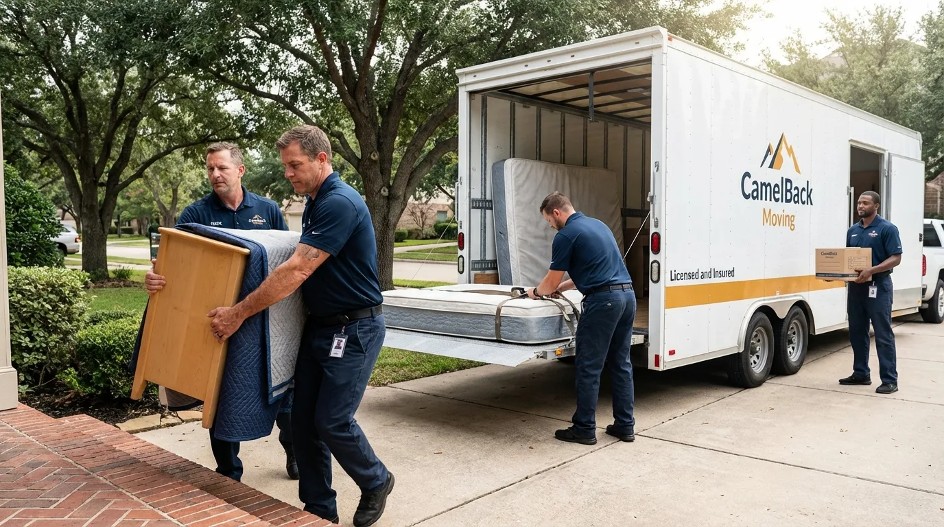 Crew loading residential truck for cross-state move from Kodiak, AK